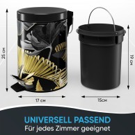 Bathroom Bin Golden Leaves 3 Litres