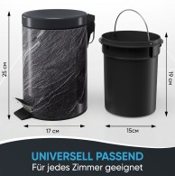 Bathroom Bin Granite 3 Litres