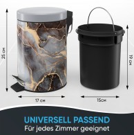 Bathroom Bin Marble Abstract 3 Litres