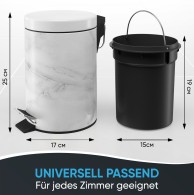 Bathroom Bin Marble 3 Litres