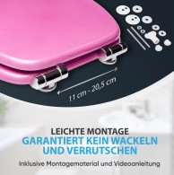 WC-Sitz mit Absenkautomatik Glitzer Pink