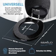 Soft Close Toilet Seat Glittering Black