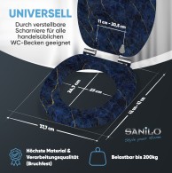 Soft Close Toilet Seat Marble Darkblue