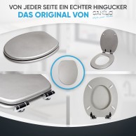 WC-Sitz mit Absenkautomatik Glitzer Silber