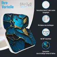 Bath Pillow Marble Cobalt