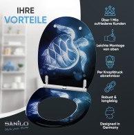 Soft Close Toilet Seat with Quick Release Glow Turtle