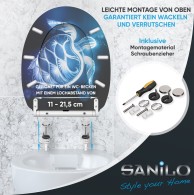 Soft Close Toilet Seat with Quick Release Glow Turtle