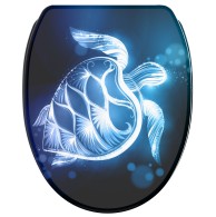 Soft Close Toilet Seat with Quick Release Glow Turtle