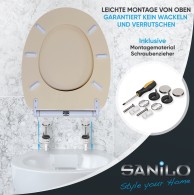Soft Close Toilet Seat with Quick Release Beige