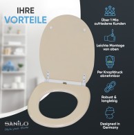 Soft Close Toilet Seat with Quick Release Beige