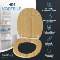 Soft Close Toilet Seat with Quick Release Bamboo