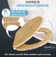 Soft Close Toilet Seat with Quick Release Bamboo