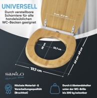 Soft Close Toilet Seat with Quick Release Bamboo