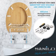 Soft Close Toilet Seat with Quick Release Bamboo