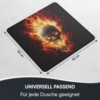 Bath Mat Skull in Flames 53 x 53 cm