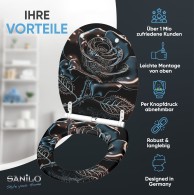 Soft Close Toilet Seat with Quick Release Black Rose