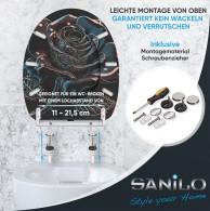 Soft Close Toilet Seat with Quick Release Black Rose