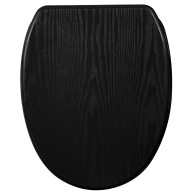 Soft Close Toilet Seat with Quick Release Black Wood
