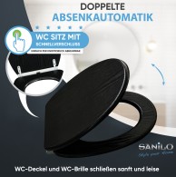WC-Sitz mit Absenkautomatik Black Wood