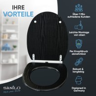 WC-Sitz mit Absenkautomatik Black Wood