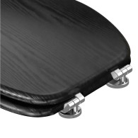 Toilet Seat Black Wood