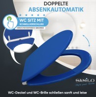 Soft Close Toilet Seat with Quick Release Blue