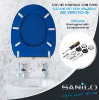 Soft Close Toilet Seat with Quick Release Blue
