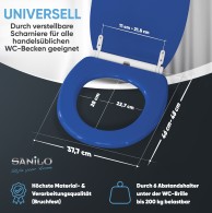 Soft Close Toilet Seat with Quick Release Blue