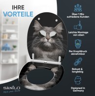 Soft Close Toilet Seat with Quick Release Cool Cat