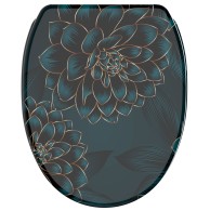 Soft Close Toilet Seat with Quick Release Dahlias