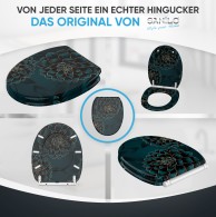 Soft Close Toilet Seat with Quick Release Dahlias