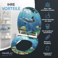 Soft Close Toilet Seat with Quick Release Dolphin