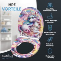 Soft Close Toilet Seat with Quick Release Unicorn