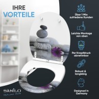 Soft Close Toilet Seat with Quick Release Energy Stones