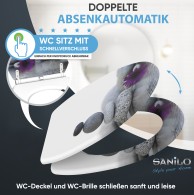Soft Close Toilet Seat with Quick Release Energy Stones