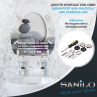 Soft Close Toilet Seat with Quick Release Energy Stones