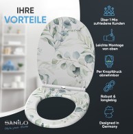 Soft Close Toilet Seat with Quick Release Eucalyptus