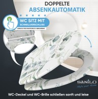 Soft Close Toilet Seat with Quick Release Eucalyptus
