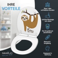 Soft Close Toilet Seat with Quick Release Sloth