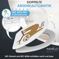 Soft Close Toilet Seat with Quick Release Sloth