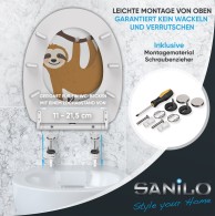 Soft Close Toilet Seat with Quick Release Sloth