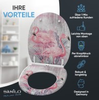 Soft Close Toilet Seat with Quick Release Flamingo