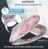 Soft Close Toilet Seat with Quick Release Flamingo