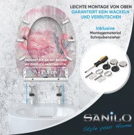 Soft Close Toilet Seat with Quick Release Flamingo
