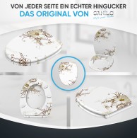 Soft Close Toilet Seat with Quick Release Flower