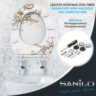 Soft Close Toilet Seat with Quick Release Flower