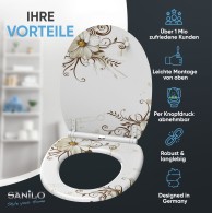 Soft Close Toilet Seat with Quick Release Flower
