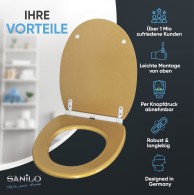 WC-Sitz mit Absenkautomatik Glitzer Gold