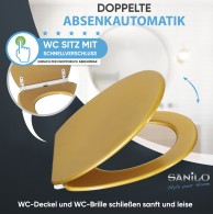 WC-Sitz mit Absenkautomatik Glitzer Gold