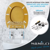 WC-Sitz mit Absenkautomatik Glitzer Gold